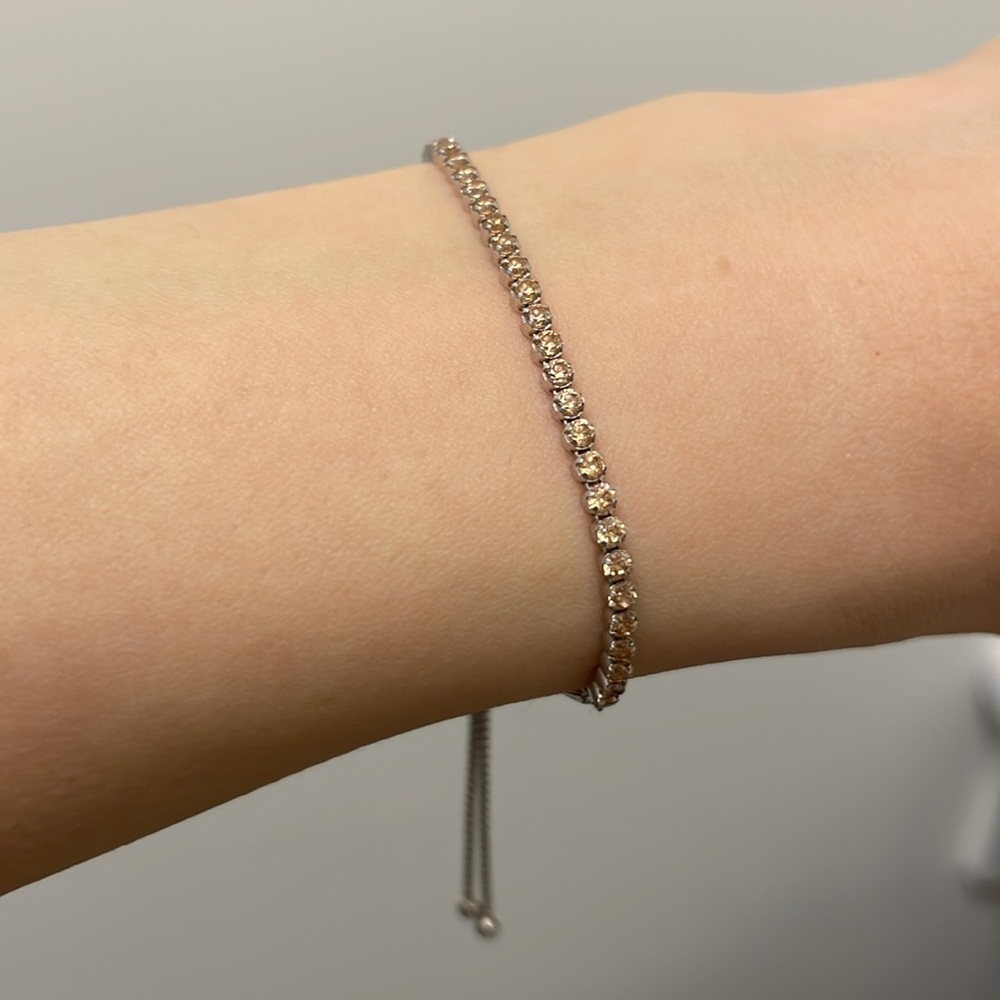 Pandora Sparkling Slider Tennis Bracelet | sparkling strand | golden + CZ
